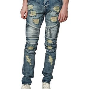 Stampd Distressed Moto Jeans 34